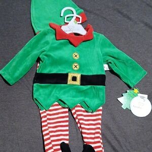 Koala Kids Green and Red Elf Costume